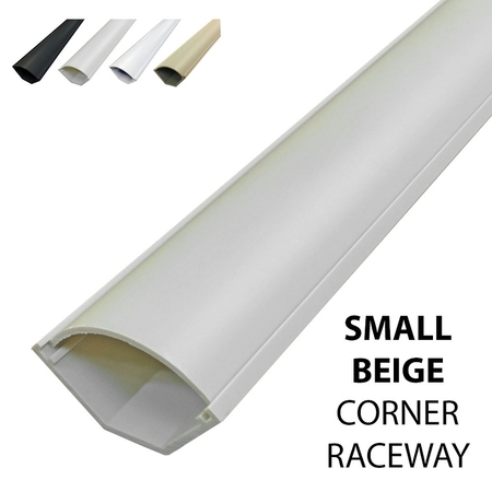 Electriduct Small Corner Duct 1075 Series Cable Raceway- 5ft- Beige SRCD-1075-5-BE
